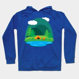 Camping Adventure Vector Landscape Hoodie